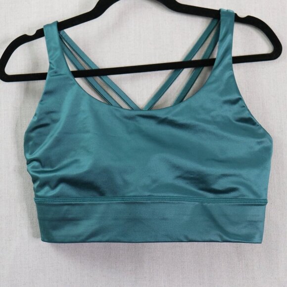 Lululemon Other - Lululemon Energy Bra LongLine Size 12 *Foil Storm Strappy Teal Green